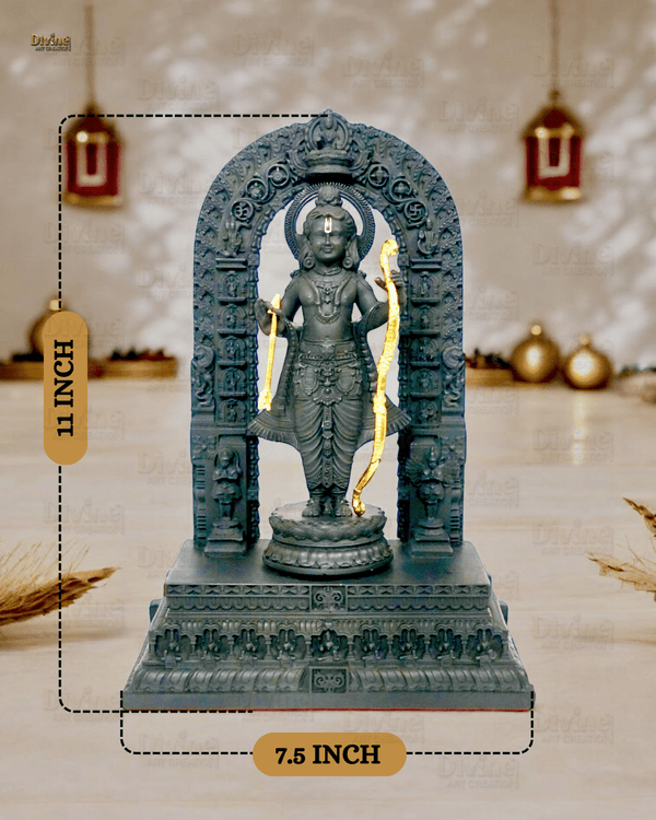 Shree Ram Lala Idol - Black Finish Murti Inspired by Ayodhya Ram Mandir