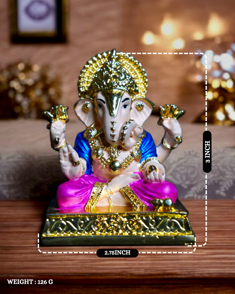 Gold Plated Ganpati Ji Idol – Lord Ganesha Murti for Home & Gifting - Divine Art Creation