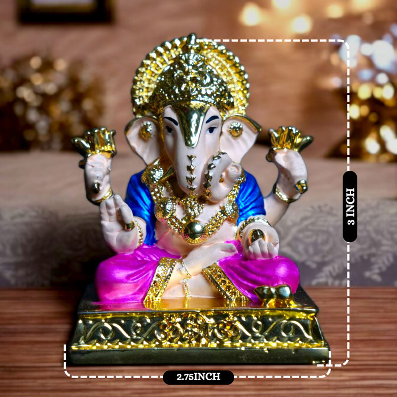 Gold Plated Ganpati Ji Idol – Lord Ganesha Murti for Home & Gifting - Divine Art Creation