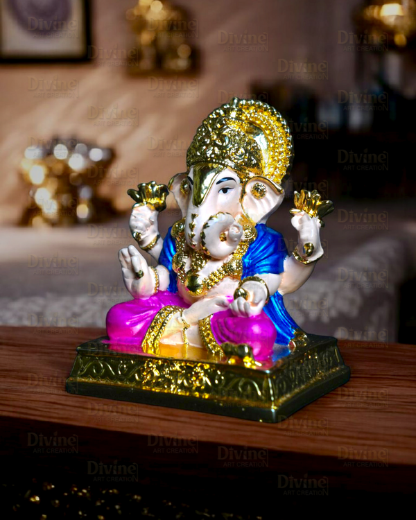 Gold Plated Ganpati Ji Idol – Lord Ganesha Murti for Home & Gifting - Divine Art Creation