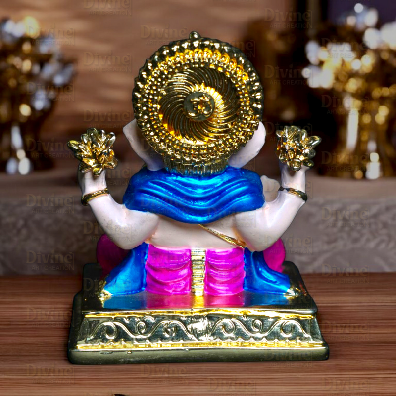 Gold Plated Ganpati Ji Idol – Lord Ganesha Murti for Home & Gifting - Divine Art Creation