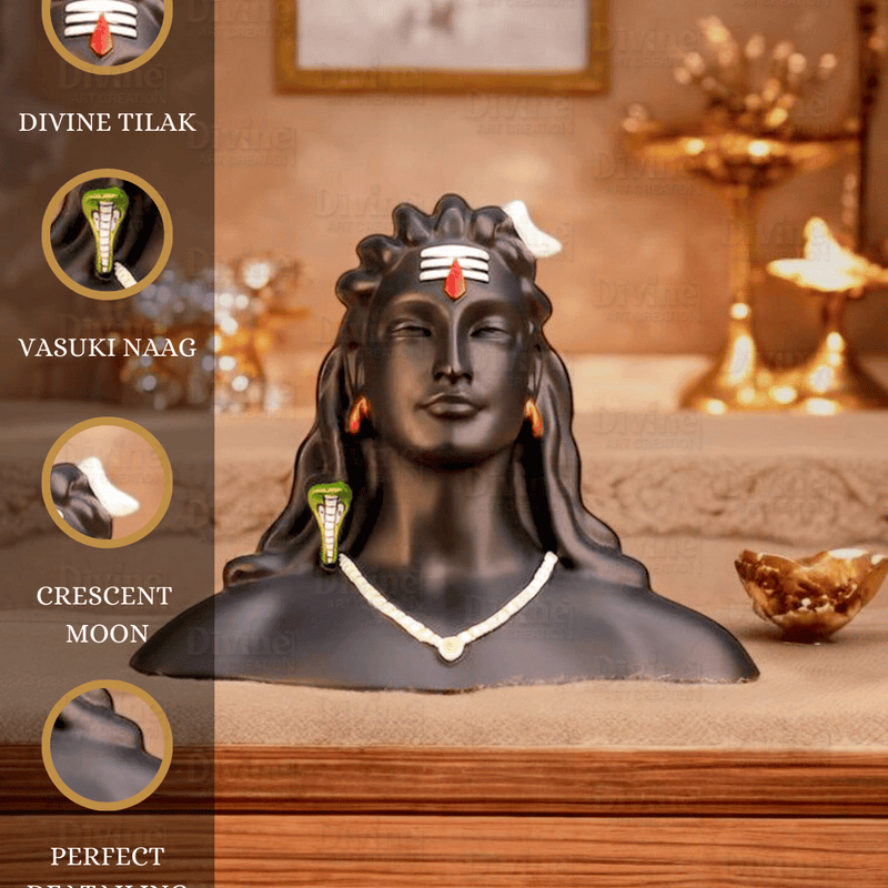 Adiyogi – Shiva Idol Matte Black Finish