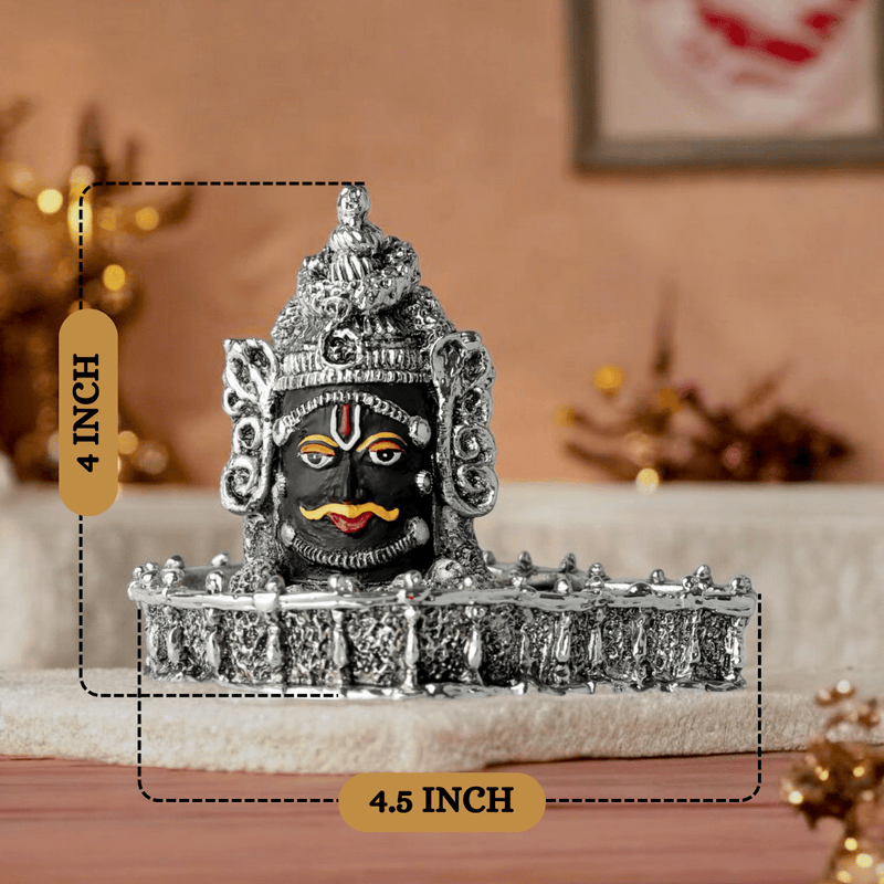 Mahakal Shivling – Silver Plated with Antique Finish (4 Inches)
