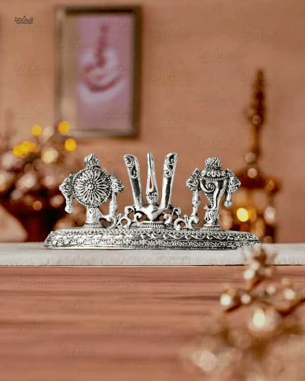 Tirupati Balaji Tilak & Hand Idol – Silver Plated Antique Finish