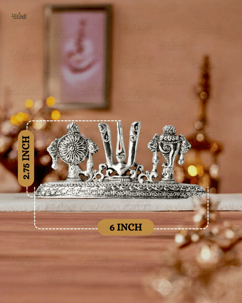 Tirupati Balaji Tilak & Hand Idol – Silver Plated Antique Finish
