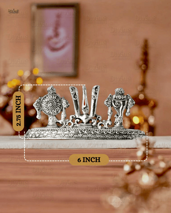 Tirupati Balaji Tilak & Hand Idol – Silver Plated Antique Finish
