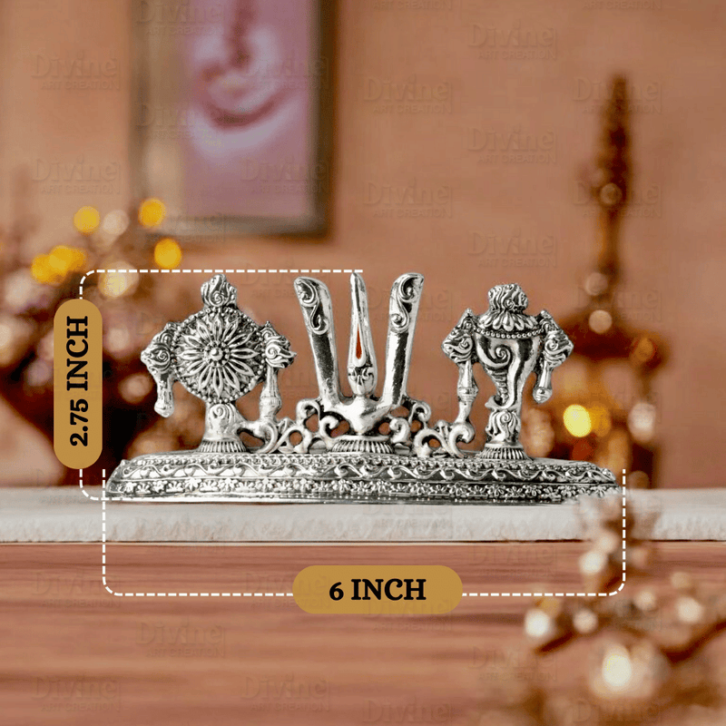 Tirupati Balaji Tilak & Hand Idol – Silver Plated Antique Finish