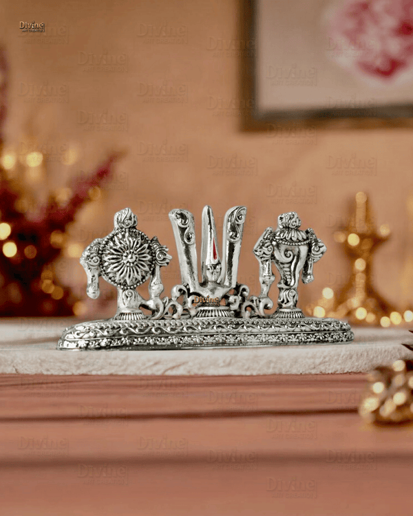 Tirupati Balaji Tilak & Hand Idol – Silver Plated Antique Finish