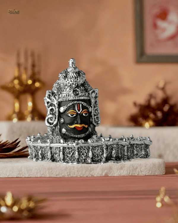 Mahakal Shivling – Silver Plated with Antique Finish (4 Inches)