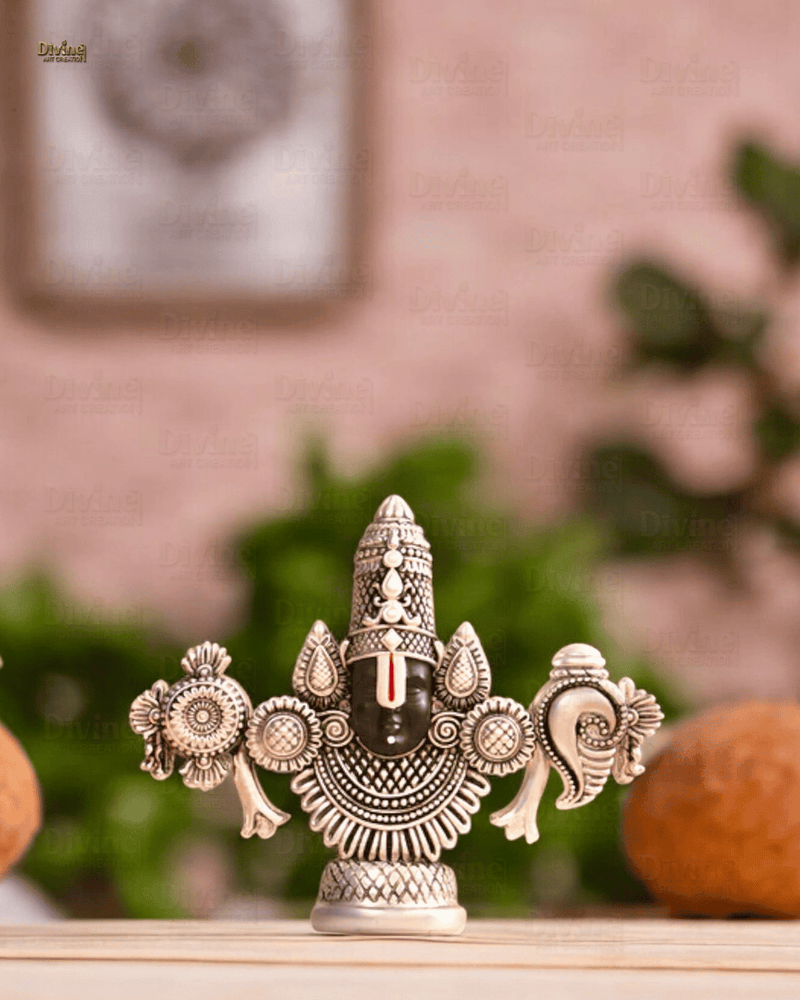 Lord Balaji Face Idol - Silver Plated