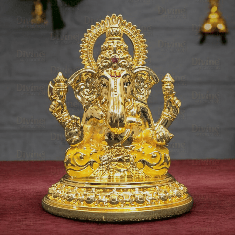 Gold Plated Maa Laxmi & Ganesh Ji Set – 3.75 Inches