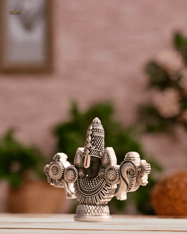 Lord Balaji Face Idol - Silver Plated