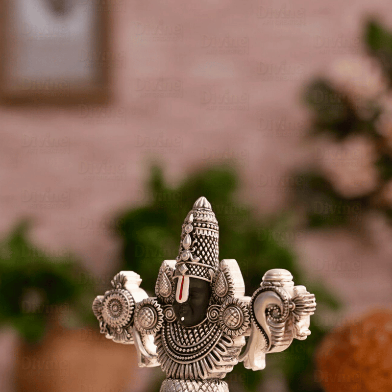 Lord Balaji Face Idol - Silver Plated