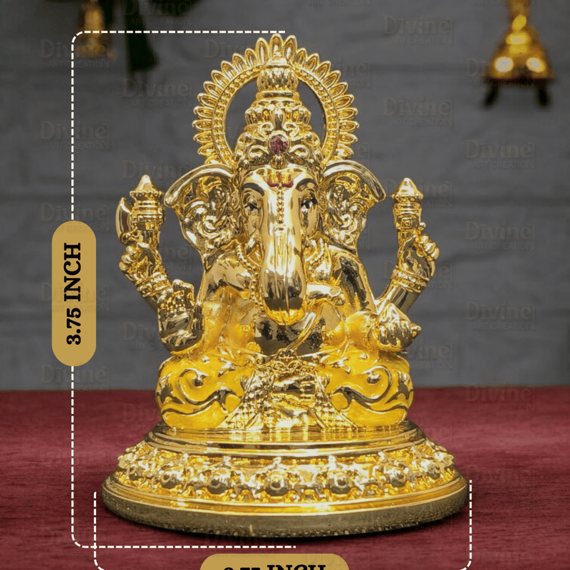 Gold Plated Maa Laxmi & Ganesh Ji Set – 3.75 Inches