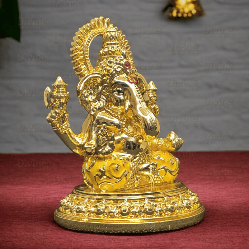 Gold Plated Maa Laxmi & Ganesh Ji Set – 3.75 Inches