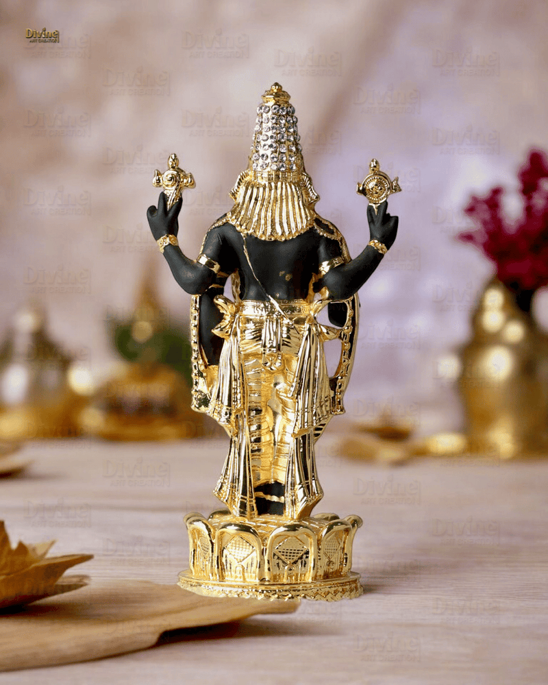 Gold Plated Tirupati Balaji Statue with Diamond Work