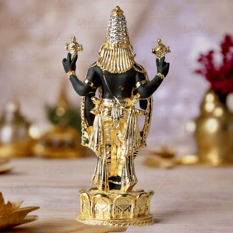 Gold Plated Tirupati Balaji Statue with Diamond Work