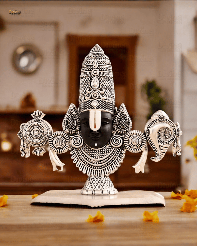 Lord Balaji Face Idol - Silver Plated
