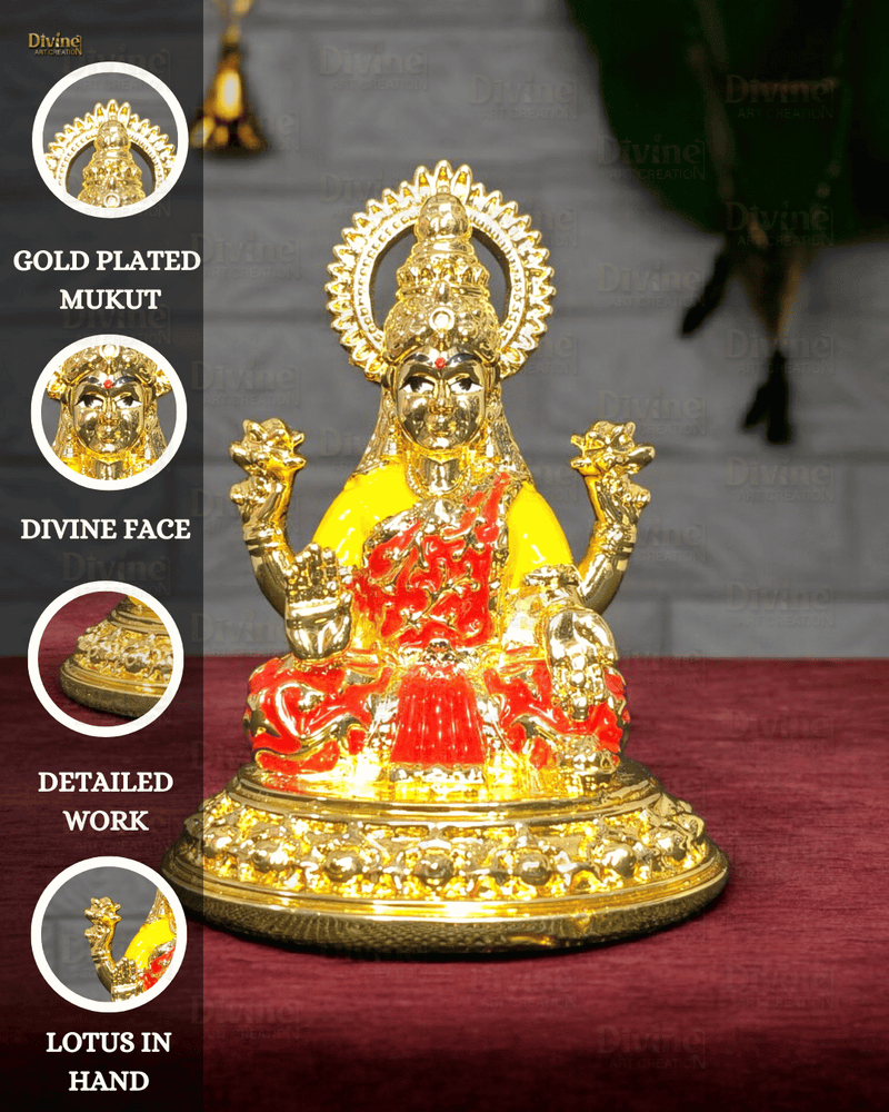 Gold Plated Maa Laxmi & Ganesh Ji Set – 3.75 Inches