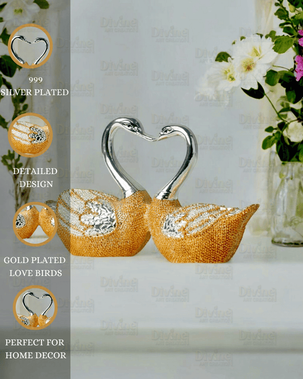 Gold & Silver Plated Love Birds – 3.25 Inches