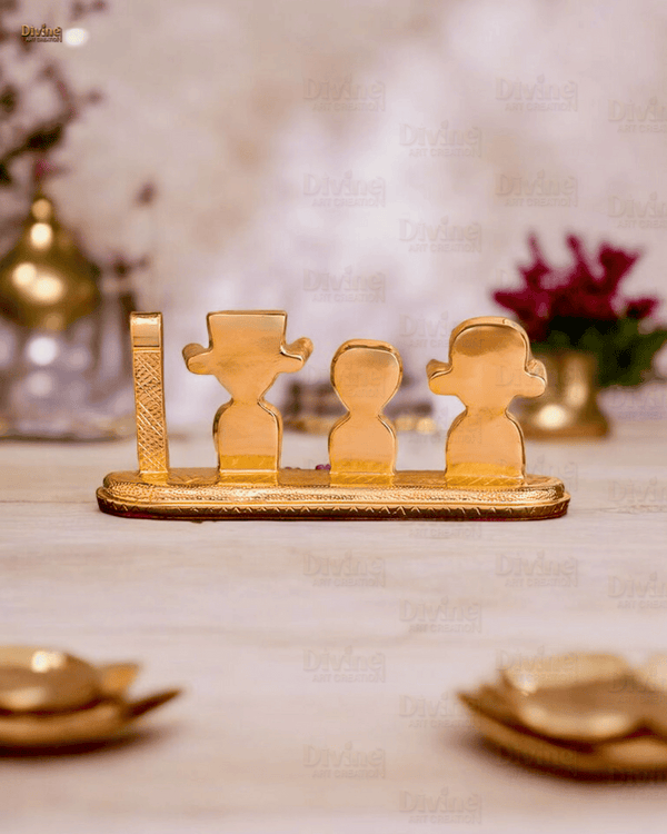 Gold Plated Jagganath ji, Balbhadra and Subhdra and Chakta Set