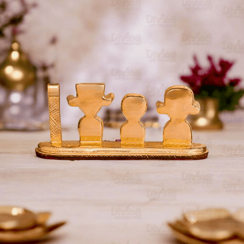 Gold Plated Jagganath ji, Balbhadra and Subhdra and Chakta Set