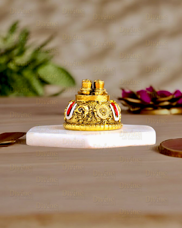 Gold-Plated Balaji Charan with Shanku - 2 Inch Divine Symbol for Blessings