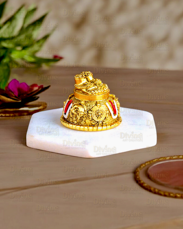 Gold-Plated Balaji Charan with Shanku - 2 Inch Divine Symbol for Blessings