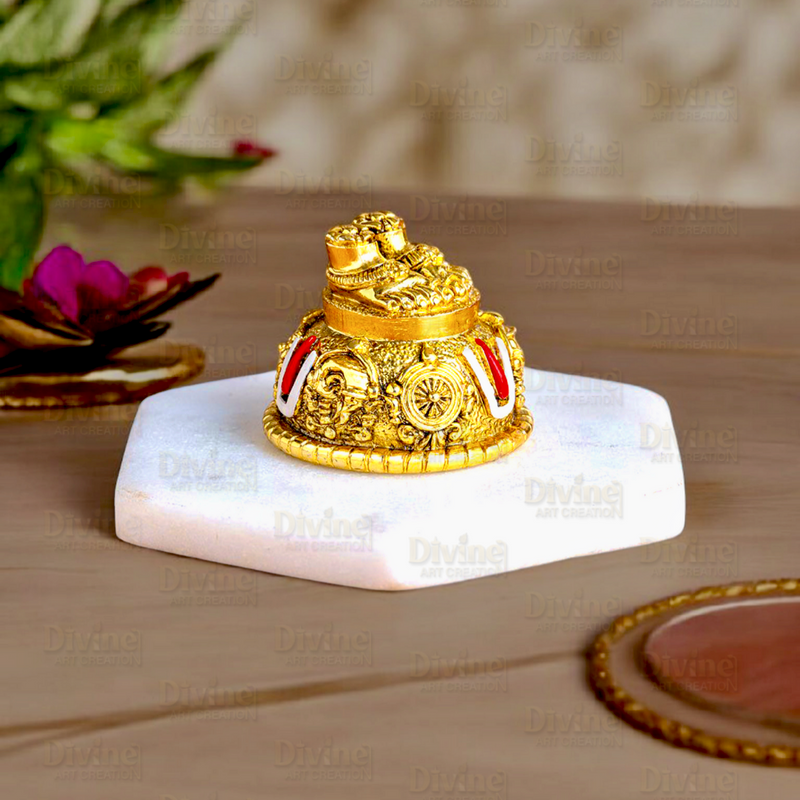 Gold-Plated Balaji Charan with Shanku - 2 Inch Divine Symbol for Blessings