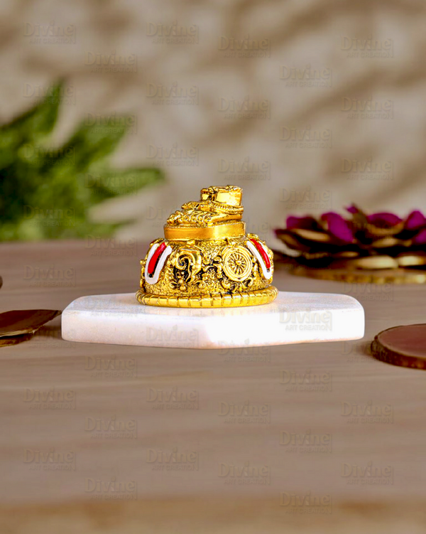 Gold-Plated Balaji Charan with Shanku - 2 Inch Divine Symbol for Blessings