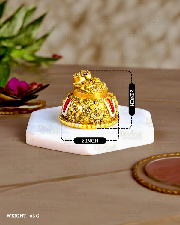 Gold-Plated Balaji Charan with Shanku - 2 Inch Divine Symbol for Blessings