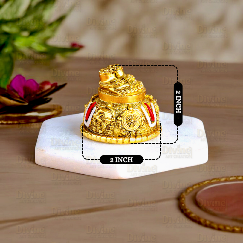 Gold-Plated Balaji Charan with Shanku - 2 Inch Divine Symbol for Blessings